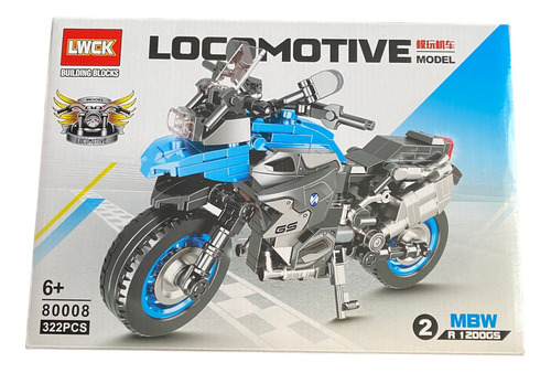 Armable Figura Moto Azul 322pcs