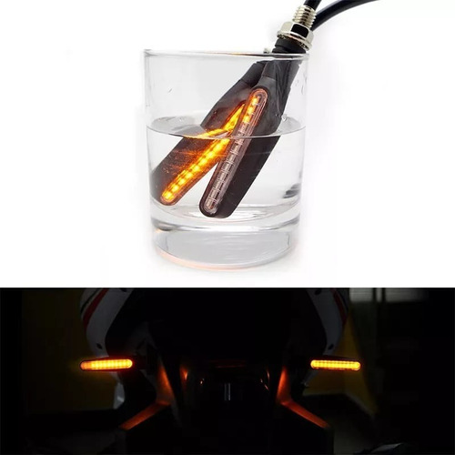 Imagen 6 de 6 de Intermitentes De Moto Secuencial Led Ámbar Pack X2 Unidades