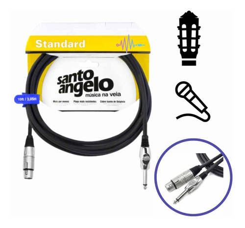 Cabo Angel 7,62m 25ft Santo Angelo Xlr X P10 Microfone