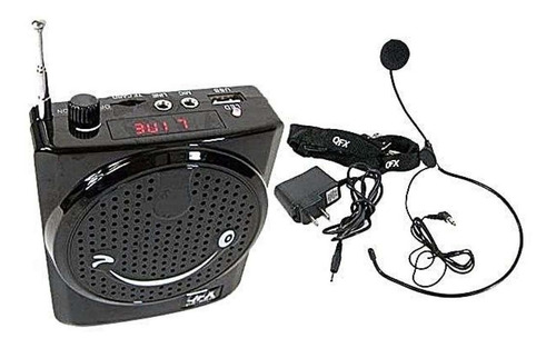 Parlante Altavoz Megafono Microfono Radio Fm Mp3 Sd Negro