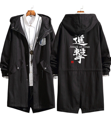 Chaqueta Larga Con Capucha Attack On Titan Eren Levi Wind Tr