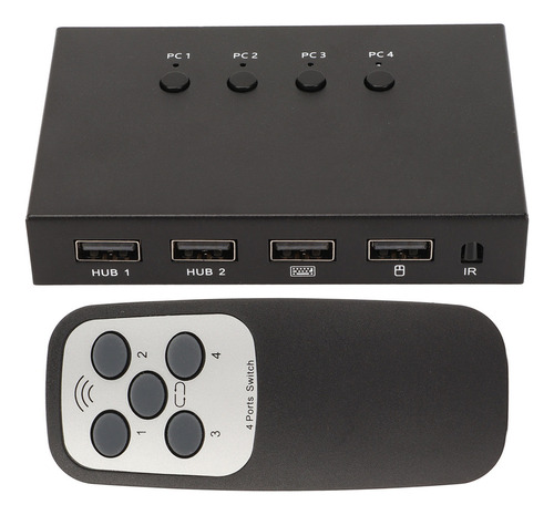 ~ Conmutador Kvm De 4 Entradas Y 1 Salida, 4k, 60 Hz, 18