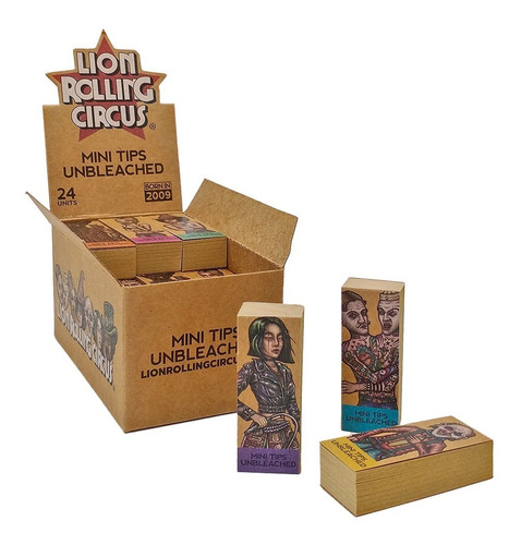 Caja Filtros Tips Unbleached Lion Rolling Circus Carton X24 