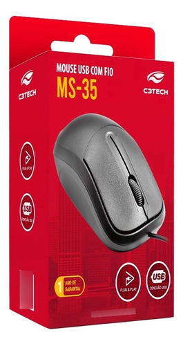 Mouse Usb C3tech Ms-35bk Preto