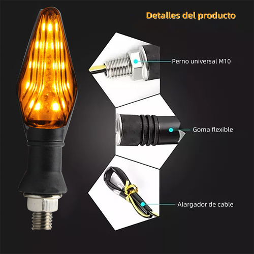 Direccionales Led Secuencial Motocicleta Doble Funcion 4pz