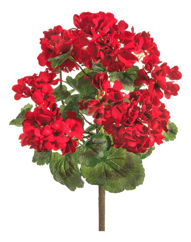 Tenwaterloo Arbusto Geranio Rojo 18  Flor Artificial Uv Uso