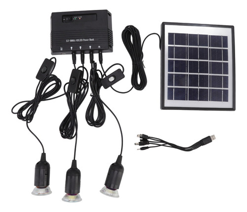 Kit De Luz Solar Panel Ing Generador Multifunción Portátil