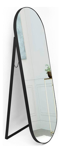Espejo De Piso Mayorca Ovalado 50 Cm Negro Decorativo