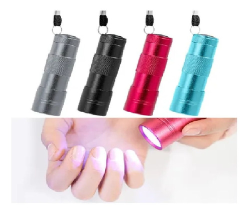 4 Mini Linterna Para Uñas Luz Led Lámpara Uv Gel Acrílico