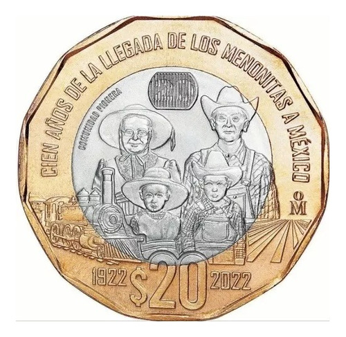 Moneda Octa 20 Pesos 100 Años De La Llegada De Los Menonitas