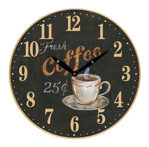 Reloj De Pared Mdf D28.8x3.5cm Coffee