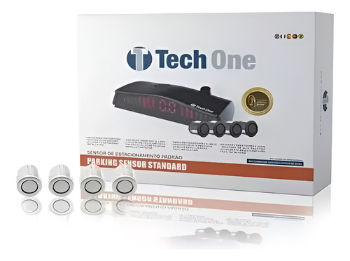 Techone Sensor De Ré Universal Prime Prata C/ 4 Sensores