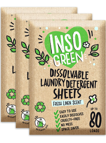 Hojas De Detergente Ecologico Para Ropa (paquete De 3)  240