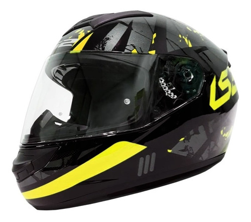 Casco Moto Ls2 Ff352 Palimnesis Negro Amarillo