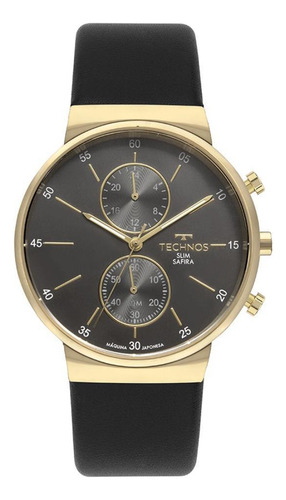 Relógio Technos Masculino Ref: Vd36ad/0f Dual Time Slim