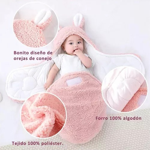 Lindo Bebé Recién Nacido Mantas De Felpa Para Envolver Manta