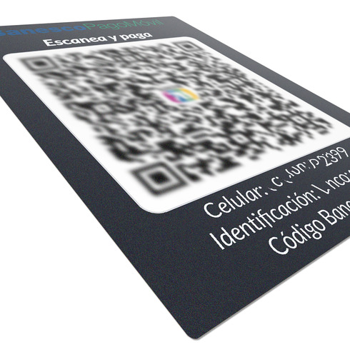 Aviso, Sticker, Calcomanía Información Pago Móvil Qr