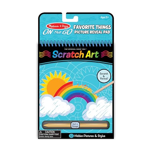 Melissa Doug On The Go Scratch Art Hidden Picture Pad C...