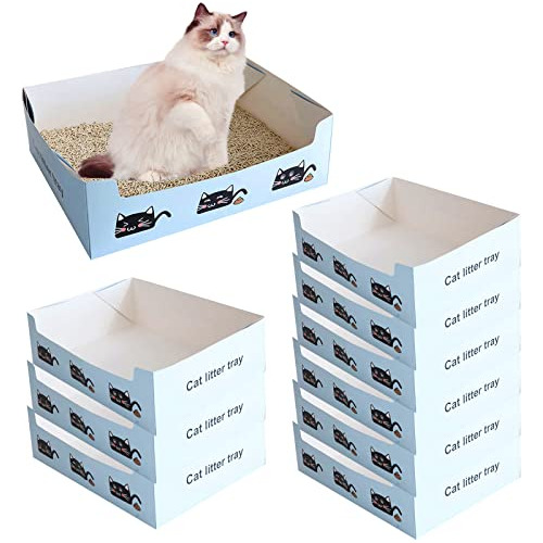 10 Paquetes De Cajas De Arena Desechables Plegables Pru...