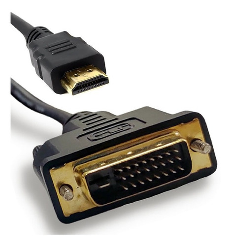 Imagem 1 de 3 de Cabo Dvi-d 24+1 Para Hdmi Dual Link Ouro De 15 Metros