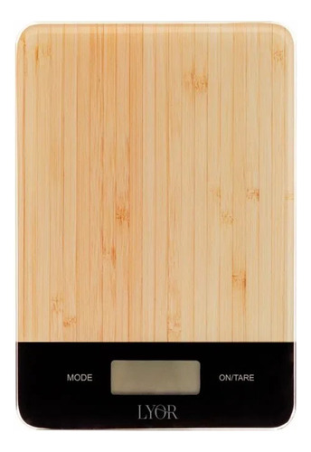 Balança De Cozinha Digital De Vidro C/estampa De Bambu Lyor