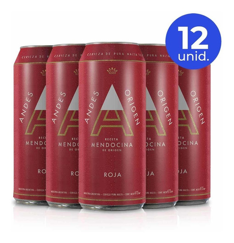 Cerveza Andes Origen Roja Lata 473 Ml Caja X 12 Unidades