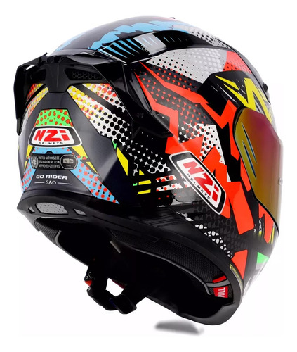 Casco Moto Integral Nzi Go Rider Doble Visor Multicolor Go Rider Stream Sao L