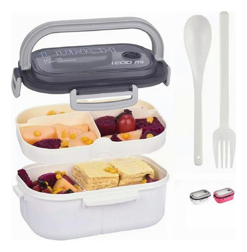Wf Fiambrera De Doble Capa Con Compartimentos Lonchera Bento