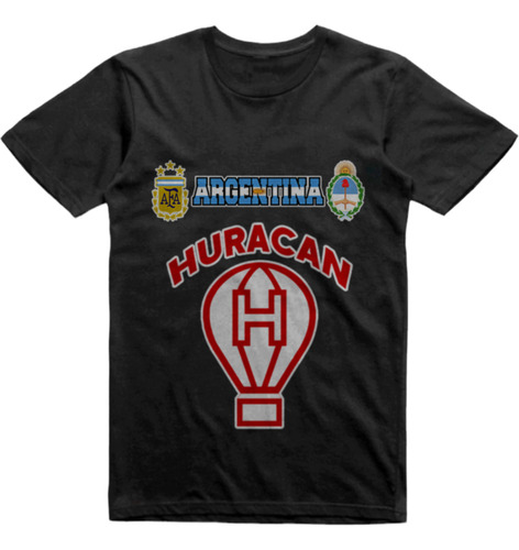 Remera Algodon Negra Huracan De Mar Del Plata