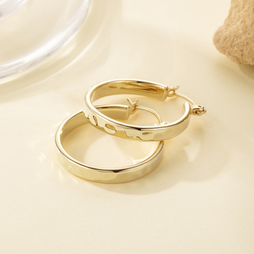 Aretes Arracadas De Oro 14k Grandes Gruesas Mujer Dama 22mm Joyas De Oro Regalos Para Mujer Mama Parejas Niña