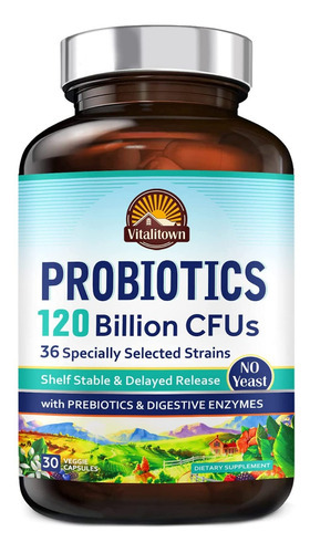 Probióticos 120 Billones 30 Cápsulas Sin Sabor