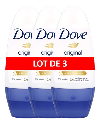 3 x Dove Anti-perspirant Roll-on 50 ml Original