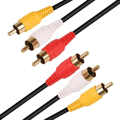 Imagen 2 de 9 de Cable Triple Rca 5 Metros 3r-3r/t-015 Para Audio Y Video/ev