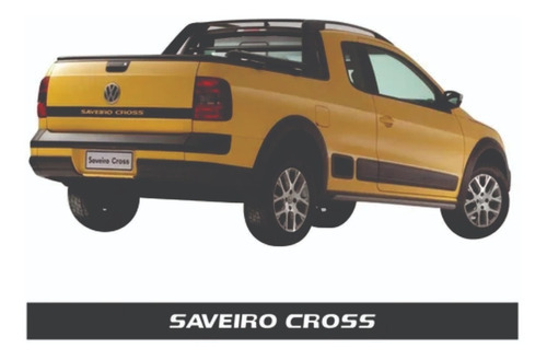 Faixa Emblema Adesivo Tampa Traseira Saveiro Cross G5 G6 Cor Preto