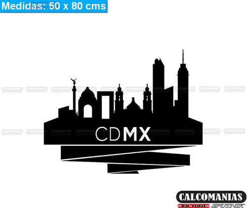Vinilo Decorativo Cdmx Skyline Ciudad De México Sticker
