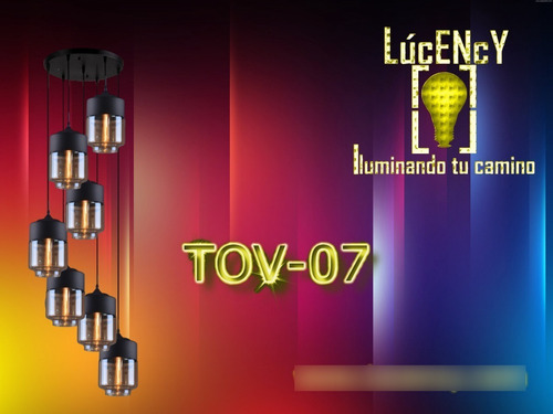 Lámpara Ngr Lighting Con Cristal Ámbar, Mod. Tov-07