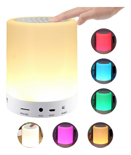 Veladora Bluetooth Parlante Color Rgb Táctil Portátil Oferta