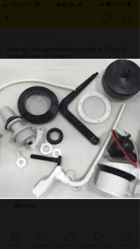 Imagen 2 de 6 de Kit De Herraje Para Pocetas Marca Venceramica New Oasis
