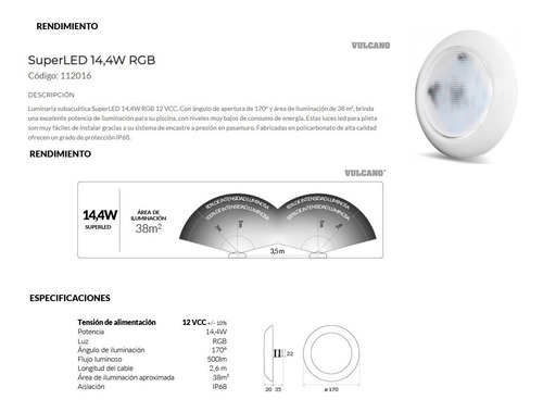 Kit 4 Luces Led Rgb Vulcano, Todo Incluido - Ver Fotos