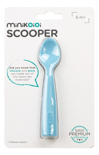 Minikoioi Scooper Cuchara Silicona Color Mineral Blue Azul Mineral Blue