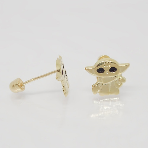 Amor Eterno - Broqueles Aretes Star Wars Yoda Bebé / Oro 10k