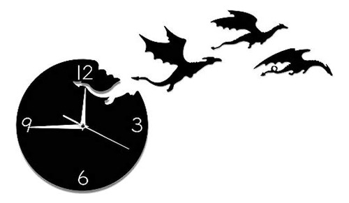 Reloj De Pared Magic Flying Angry Fantasy Dragon Wall Clock 