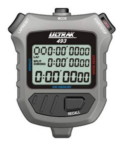 Ultrak 300 - Cronometro Con Pantalla De 3 Lineas  Gris  S