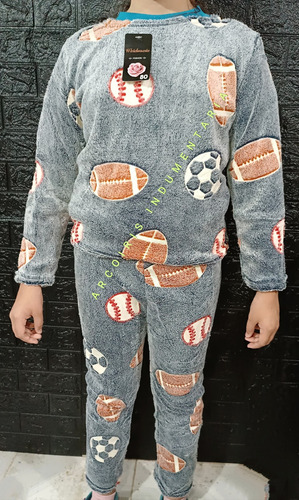 Pijama Invierno Polar Plush Peluche Luminoso Infantil Niños