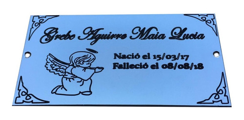 Imagen 5 de 7 de Placa Recordatoria 25x20 + Cruz Con Cristo. Para Cementerio