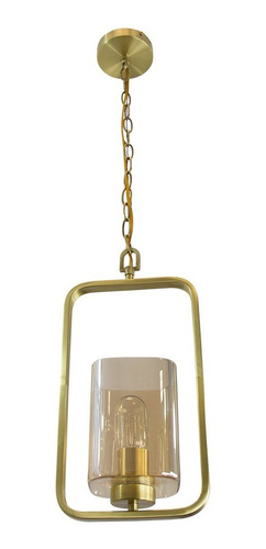 Lámpara Colgante Oro Mate E26 60w 1 Luz Estructura Dorado