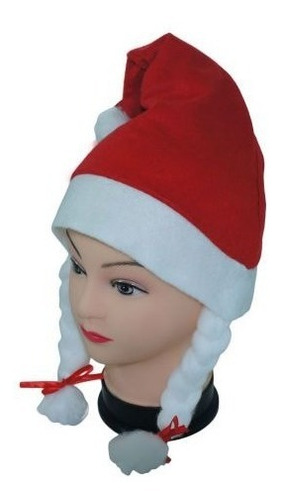 Gorro De Natal Mamae Noel Com Trança Em Feltro | MercadoLivre Gorro De Natal Mamae Noel Com Trança Em Feltro | MercadoLivre