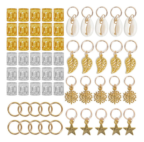 80 Unidades/juego De Anillos Trenzados Para El Pelo Con Cuen