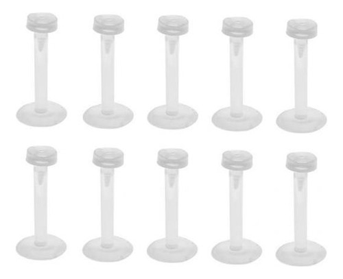 3 X 10 Barras Transparentes For Nariz, Labios, Lengua, Ombl