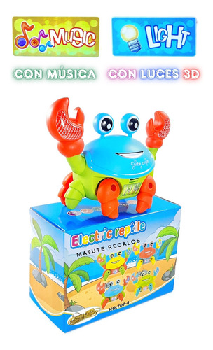 Cangrejo Camina C/ Luces 3d Música Y Correa De Arrastre